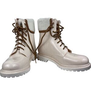 Kenneth Cole Reaction Radell Women's White Waterproof Rain Boots Size 9
